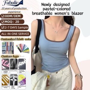 <span class=keywords><strong>Top</strong></span> a Canotta da Donna in Maglia a Costine Stile Vintage Anni '90 con Bottoni a Contrasto, Scollo a Barchetta, Vestibilità Slim, Aderente, Senza Maniche, Stile Streetwear - Product Image 1