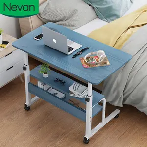 Modern barato mesa de estudo ao lado sit branco stand altura ajustável mesa do computador para a cama de volta