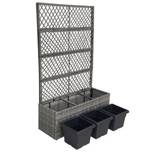 Treillis surélevé avec 3 Pots intérieur extérieur jardin Patio cour Poly rotin <span class=keywords><strong>jardinière</strong></span> Promotion utilisation <span class=keywords><strong>pour</strong></span> plantes grimpantes - Product Image 1