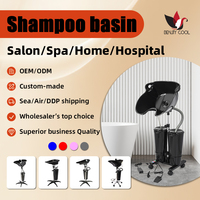 Super Promotion Vente en Gros Mobilier de Salon de Coiffure Lavage de Cheveux Économique Portable Bac à Shampooing Mobile avec Deux Réservoirs