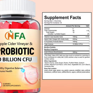 Factory Supply Apple Cider Vinegar & Probiotic Gummies 10 Billion CFU Healthy Digestive Balance with Prebiotic Vitamin C Gummy - Product Image 2
