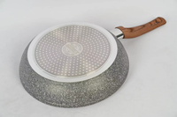 Ensemble de batterie de cuisine en aluminium antiadhésif effet granit, compatible induction, avec couvercles en verre et accessoires en nylon, vente en gros, fourniture OEM usine