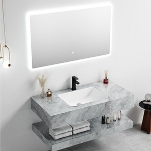 Mueble de Baño Colgante de Pared CR Blanco con Lavabo Integrado y Espejo LED - Product Image 5