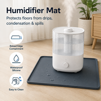 Base de humidificateur en silicone avec rebord surélevé, tapis imperméable anti-fuite pour humidificateur ultrasonique, antidérapant, OEM