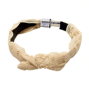 Serre-tête en herbe synthétique nouée avec dentelle, accessoire de mode décontracté fait main pour femme - Product Image 2