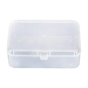 Mini contenedores de plástico portátil, Caja de polipropileno rectangular con tapa con bisagras