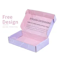 Campione gratuito Logo personalizzato colore rosa cosmetico ondulato imballaggio Mailer Box scatola di spedizione scatola di carta