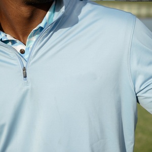 Ropa de Golf Transpirable de Secado Rápido para Hombre, Color Azul Cielo, Sudadera con Cierre de Cremallera, Camisas de Golf de Manga Larga - Product Image 2