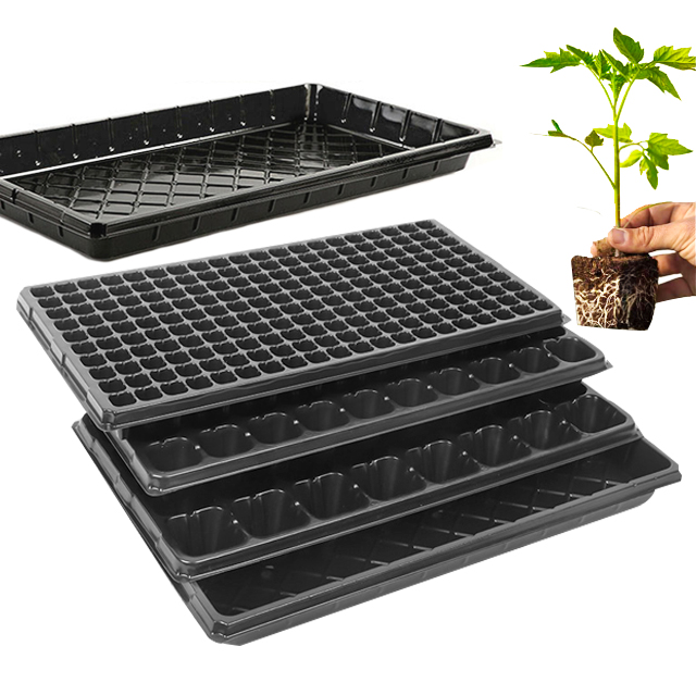 Fctory wholesale 21 to 200 cells plastic nursery seeding tray with Bottom Hole