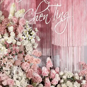 K-0587 뜨거운 핑크 장미 실크 꽃 결혼식 모란 인공 꽃 다른 유형 핑크 수국 꽃