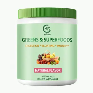 OEM Органическая зелень суперпищевая пудра супер зеленая пудра смузи и соковая смесь пробиотики для здоровья пищеварения и облегчения вздутия живота