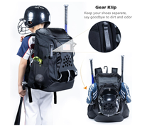 Sacs de baseball personnalisés pour jeunes joueurs professionnels avec poche pour casque, compartiment pour chaussures, sac à dos de sport pour raquettes