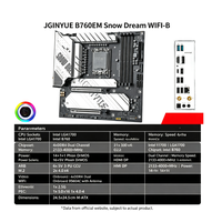 Carte mère JGINYUE B760M Snow Dream WIFI-B LGA1700 DDR4 4000MHz 14+1+1 Phase DrMOS 3x M.2 NVMe PCIe 5.0 WiFi M-ATX pour PC de bureau