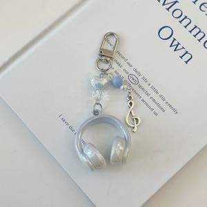 Llavero de coche para chicas a la moda, pequeño dije de notación musical, bonito llavero de acrílico con auriculares para mujeres, hombres, regalo para fanáticos de la música - Product Image 4