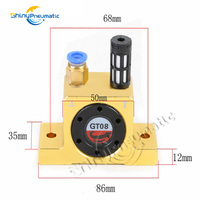 Günstiger Großhandel GT8 GT48 Serie Kleiner Pneumatischer Vibrator Turbinen-Oszillatoren Gelber Aluminiumlegierung Industrie-Luftvibrator