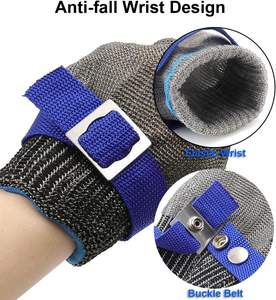 Gants en <span class=keywords><strong>maille</strong></span> métallique en acier inoxydable résistants à la coupure de niveau 9, durables, antirouille, pour <span class=keywords><strong>boucher</strong></span>, cuisine, coupe, protection lourde - Product Image 4