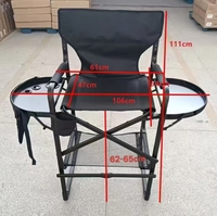 Chaise pliante en métal - Chaise de réalisateur haute portable et améliorée pour l'extérieur, idéale pour les maquilleurs, avec prix promotionnel pour une utilisation moderne en maquillage