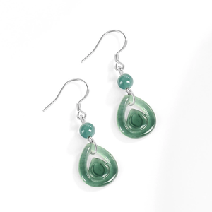 Natural genuine A-grade jade <b>blue</b> waterdrop <b>earrings</b> made of 925 silver and ice-grade jade featuring a unique design for women - Product Image 3