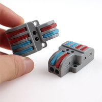 Bloc de jonction rapide RuuiPul LT-422 2 entrées 4 sorties 2P à 4P en ligne pour série 32A IP20 pour la décoration de bâtiments