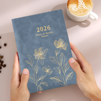 Support de Logo Personnalisé en Cuir PU, Carnet de Notes A5 à Feuillets Mobiles, Agenda Hebdomadaire et Mensuel Personnalisé 2026