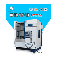 Tour vertical CNC VTC850 Mini, commande GSK, 220V, broche simple, 8 axes, haute précision 0,001 mm, automatique, usage léger
