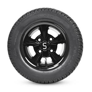 Neumático de Calle 205/50-10, Combo de Rueda y Neumático para Carro de Golf de 10 Pulgadas, Negro Brillante - Product Image 3