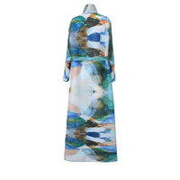 Robe Abaya Plissée Élégante et Tendance pour Femme Musulmane, Grande Taille, Longueur Cheville, Respirante, Extensible dans les Quatre Sens, en Polyester Imprimé pour le Printemps