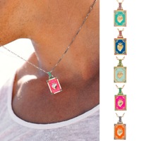 Nouveau 2025 Collier pendentif carte de tarot plaqué or 18 carats avec motif goutte d'huile, fait main personnalisé, accessoires de bijouterie DIY