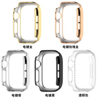 Boîtier de montre PC creux à une rangée de diamants pour Apple Watch S12 43mm 47mm, coque de protection antichoc, accessoire pour montre connectée