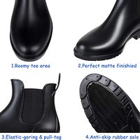 Bottes de Pluie Chelsea Personnalisées et Imperméables pour Homme, Pointure 46, Légères, Style Cheville, Antidérapantes, Été Hiver Automne, en Polyester
