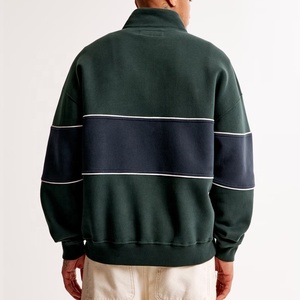 Felpe con Cappuccio e Mezza Zip per Uomo in Cotone 100% con Ricamo 3D Personalizzato OEM, Produttore di Felpe <span class=keywords><strong>Vintage</strong></span> <span class=keywords><strong>Oversize</strong></span> in Pile per Uomo - Product Image 4