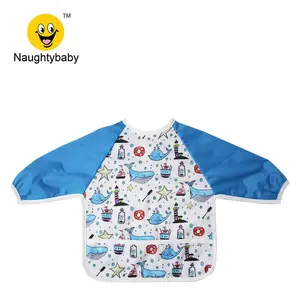 Bebé ropa de bebé anti-vestidor cuatro estaciones vestido de dibujos animados comer impermeable de la ropa de manga larga Baberos