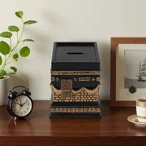 Tirelire <span class=keywords><strong>d</strong></span>écorative en résine - Motif islamique noir et or, boîte à monnaie <span class=keywords><strong>d</strong></span>écorative, idéale pour la <span class=keywords><strong>d</strong></span>écoration du salon - Product Image 4