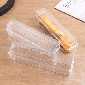 Boîte en plastique transparente longue et rectangulaire avec couvercle, boîte de rangement polyvalente pour pâtisserie, friandises, cadeaux, présentoir pour la maison et le magasin - Product Image 3
