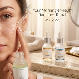 Ensemble de soins de la peau, sérum facial à la vitamine C, au rétinol et à l'acide hyaluronique, trio pour éclaircir, lutter contre le vieillissement et hydrater, marque privée, 15 ml - Product Image 1