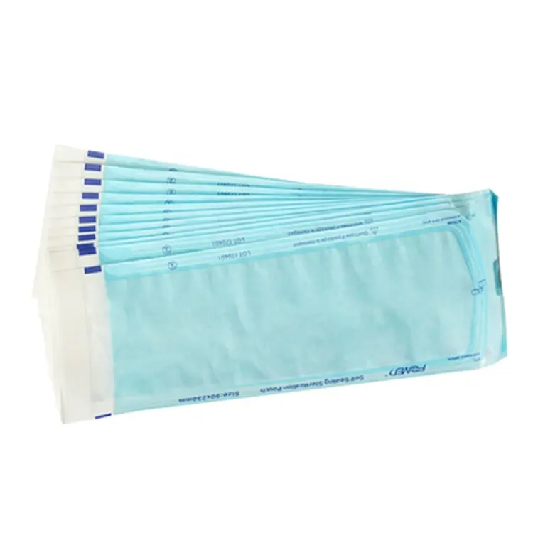 Packaging bags autoclave sterilization flat reel pouch bag self sealing sterilization pouches for hospital and dental