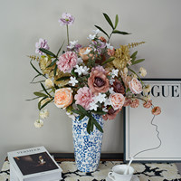 Maßgefertigtes Premium-Kunstblumenarrangement für Esstisch Wohnzimmer Lobby-Dekoration Hochzeitsstrauß Blumenornament Großhandel