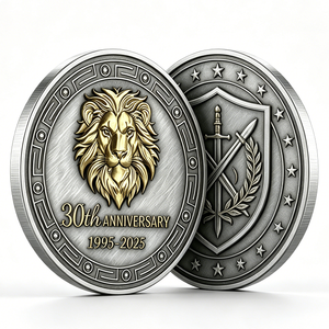 Moneda Conmemorativa Personalizada de Aleación de Zinc 3D con Cabeza de León, Fundida a Presión, para el 30.º Aniversario del Día Nacional y Navidad - Product Image 5