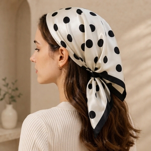 Foulard carré en soie satinée 100% personnalisé, 12 Momme, 35 pouces, 90x90cm, foulard en soie imprimé, foulard pour femme, accessoire de mode - Product Image 3