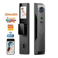 Interphone vidéo intelligent avec reconnaissance faciale 3D Wifi Tuya, serrure de porte intelligente biométrique avec empreintes digitales, caméra intégrée, serrure numérique intelligente entièrement automatique