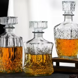 Carafe à vin en cristal transparent carrée personnalisée de 920 ml, bouteille en verre de 32 oz, ensemble de carafe à liqueur, spiritueux, <span class=keywords><strong>whisky</strong></span> - Product Image 3