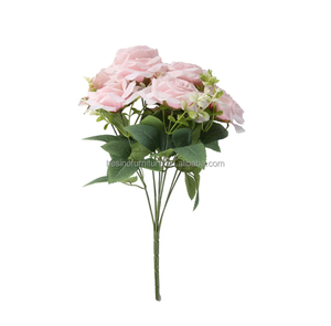 Ramo <span class=keywords><strong>de</strong></span> rosas artificiales <span class=keywords><strong>de</strong></span> tacto real <span class=keywords><strong>de</strong></span> 18 pulgadas, 2 <span class=keywords><strong>arbustos</strong></span>, flores <span class=keywords><strong>de</strong></span> primera calidad - Product Image 5