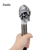 Résine rétro crâne casque décoratif bâton de marche Halloween Costumes Cosplay accessoires personnalité robe canne de marche