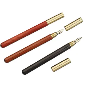 RTS eleganter handgefertigter Holz-Frontenstift Großhandel Massenware anpassbare Tinte Kartusche kein Auslaufen Messing-Schnitte Holz-Frontenstift