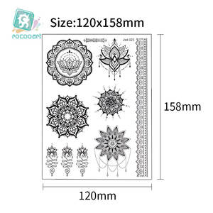 Venta al por mayor mujeres chica encaje negro cuerpo arte Sexy pecho cuello temporal <span class=keywords><strong>India</strong></span> Mehndi Mandala flor negro tatuaje pegatinas <span class=keywords><strong>Henna</strong></span> - Product Image 2