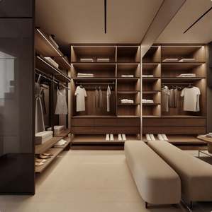 Armoires ouvertes modernes 2025, chambre personnalisée, combinaison de meubles de chambre à coucher, meubles en MDF, bois, chambre à coucher pour armoire, placard - Product Image 4