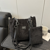 Ensemble de 2 sacs à main pour femmes, couleur unie, grande capacité, sacs à bandoulière, fermeture à glissière, sacs à main et sacs pour femmes