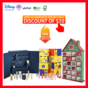 <span class=keywords><strong>Calendrier</strong></span> de l'avent chaussettes pré-remplies beauté saupoudrer Fidget jouet petite boîte en papier ornements d'arbre de Noël-impression de gaufrage de papier d'art - Product Image 2