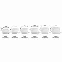 Contenedor de Alimentos de Plástico Transparente de 1000 ml, 224x150x51 mm, con Tapa, Desechable, para Comida Familiar, Bento Box, Apto para Alimentos, PP, para Restaurante