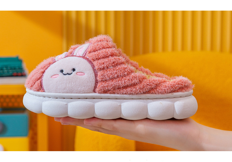 Fashion Girls Boys Fur Slides Cotton Slipper Shoes Children Winter Warm Indoor Slippers